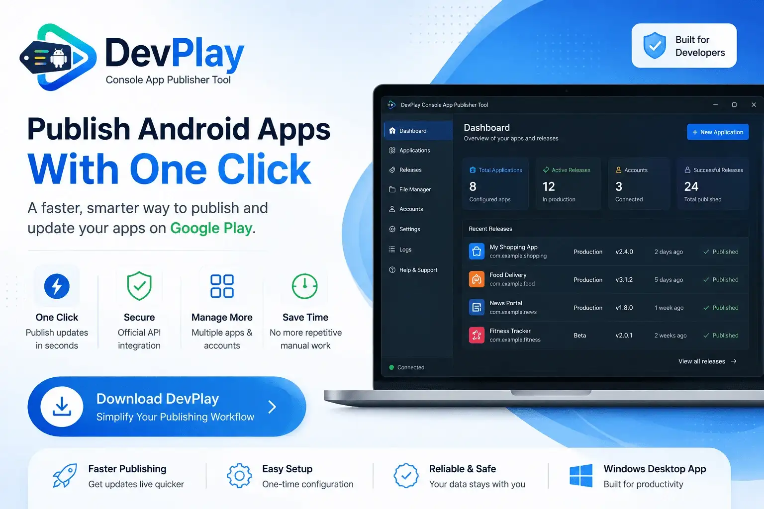 DevPlay Console Dashboard Interface